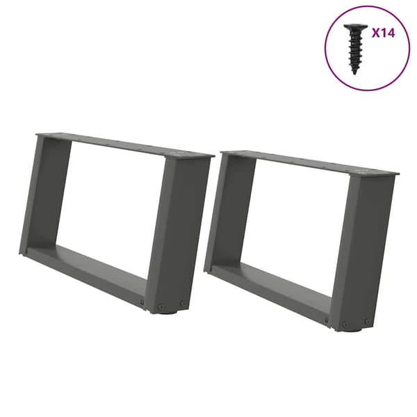 Soffbordsben U-formade 2 st antracit 70x(30-31) cm stål