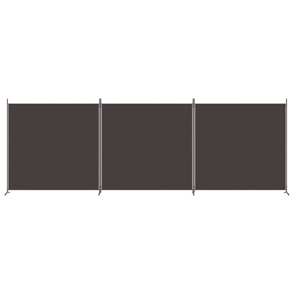 Rumsavdelare 3 paneler brun 525x180 cm tyg