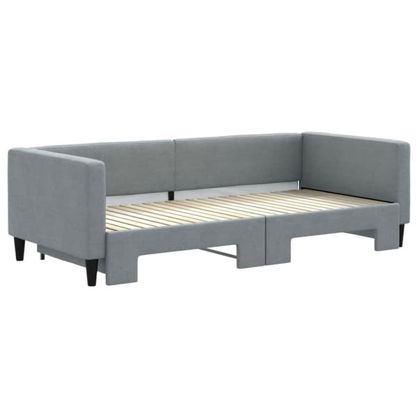 Dagbädd utdragbar ljusgrå 90x200 cm tyg