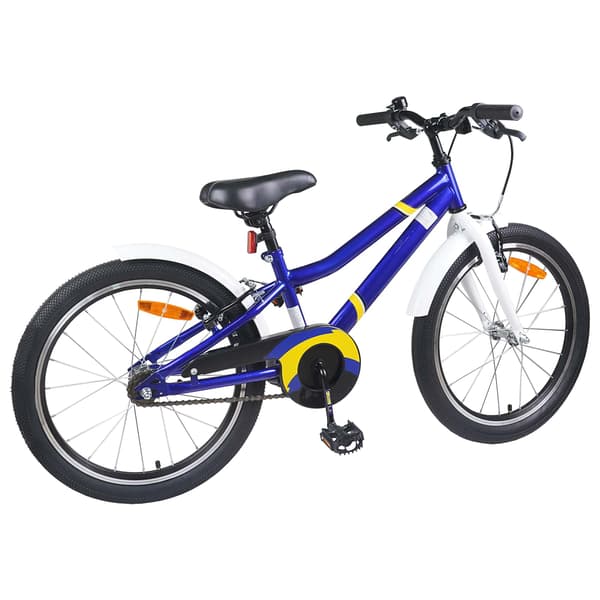 Barncykel 20 Tum för 6-11 år gamla Blå vit