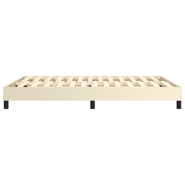 Boxspring-sängram gräddvit 140x200 cm konstläder