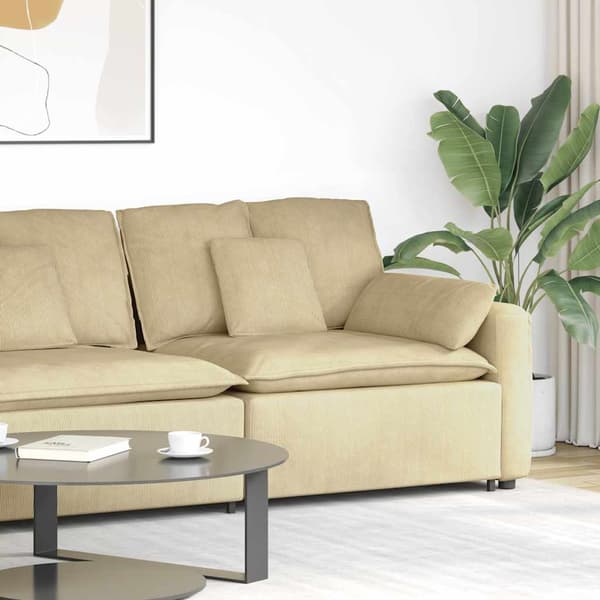 Modulsoffa armstödsändmodul med dynor grågrön 100 cm