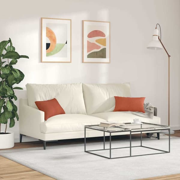 Sofakuddar 2 pcs Röd orange 50 x 30 cm Kordread tyg