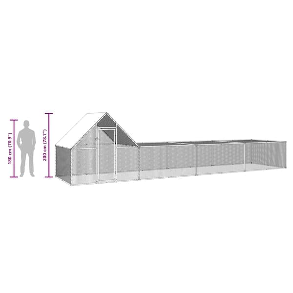 Hönsbur 8x2x2 m galvaniserat stål