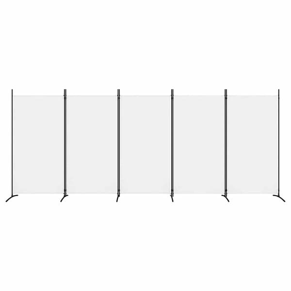 Rumsavdelare 5 paneler vit 433x180 cm tyg