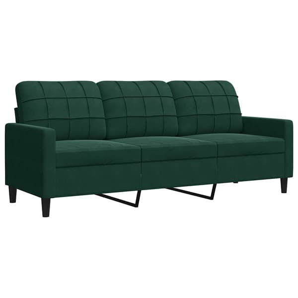 3-sitssoffa mörkgrön 180 cm sammet