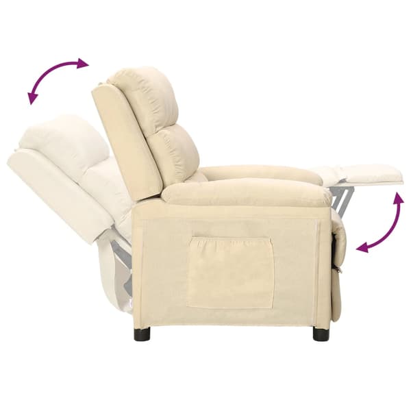 Reclinerfåtölj gräddvit tyg
