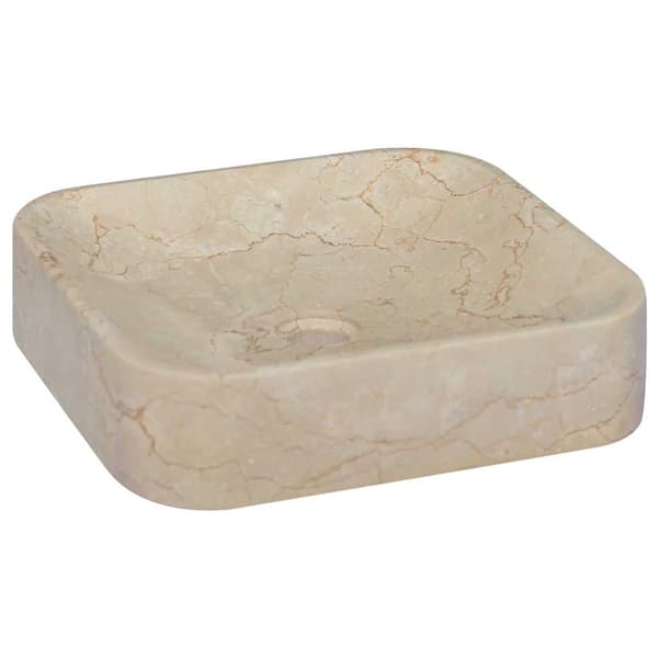 Handfat gräddvit 40x40x10 cm marmor