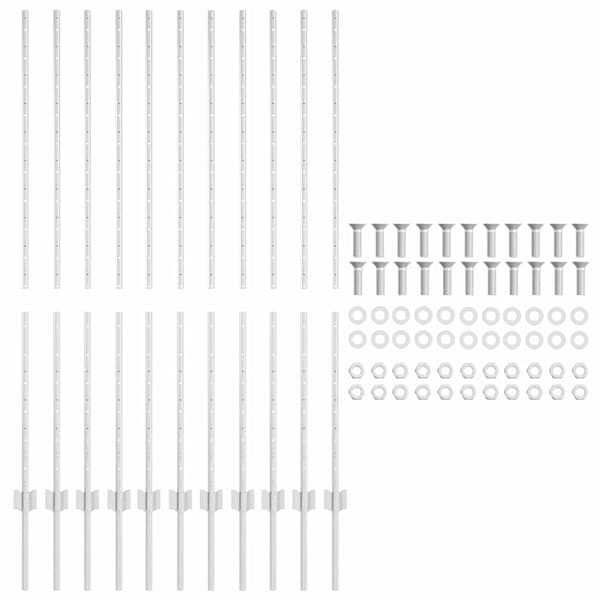 Stängselstolpe 11 pcs Silver 140 cm Stål
