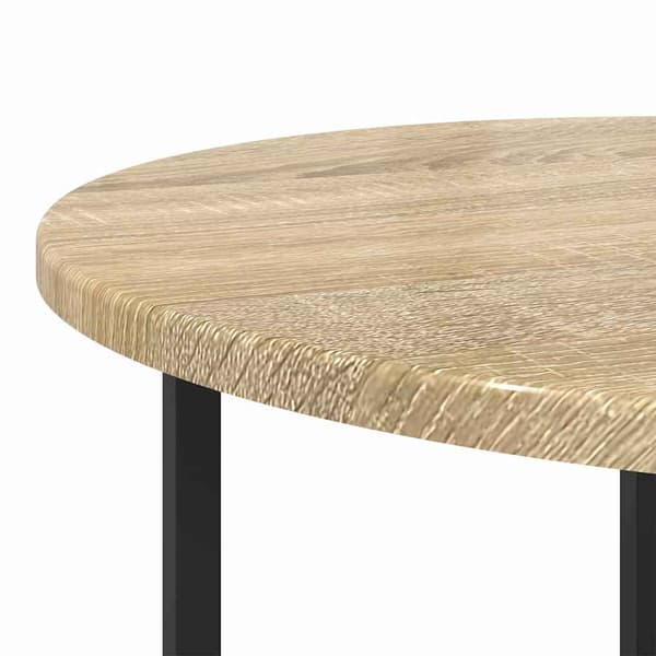 Sidobordsset 2 pcs Sonoma Ek och Svart