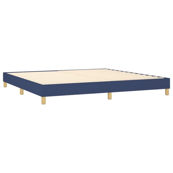 Ramsäng med madrass blå 200x200 cm tyg
