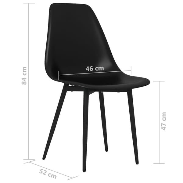 Matstolar 6 st svart PP