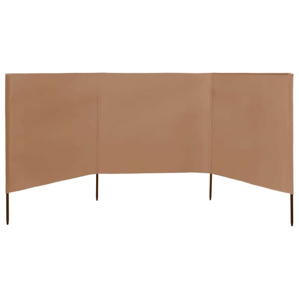 Vindskydd 3 paneler tyg 400x80 cm taupe
