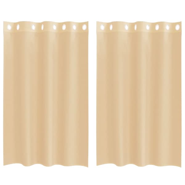 Voile gardiner med genomföringar 2 st sand