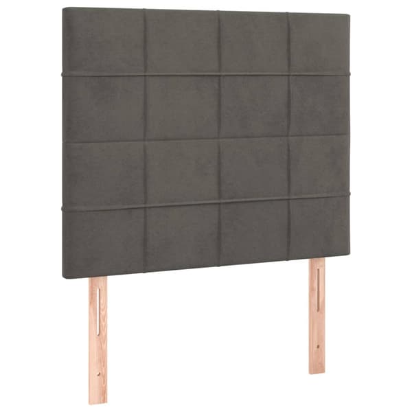 Sänggavel mörkgrå 80x5x118/128 cm sammet