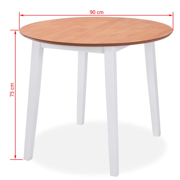 Matgrupp 3 delar MDF och gummiträ vit