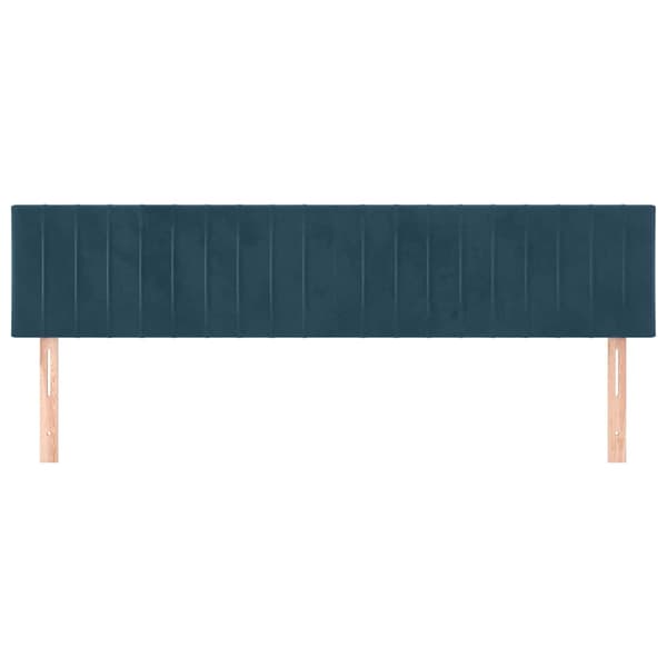 Sänggavlar mörkblå 200x5x78/88 cm sammet