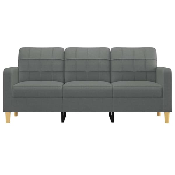3-sitssoffa mörkgrå 180 cm tyg