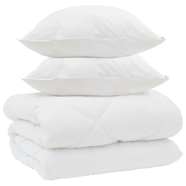 Vinter Täcke med kudde 3 pcs Vit Mikrofiber