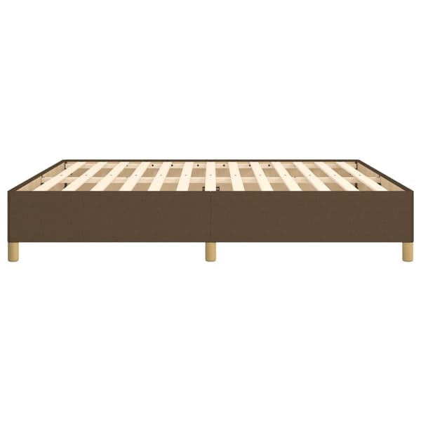 Boxspring-sängram mörkbrun 160x200 cm tyg