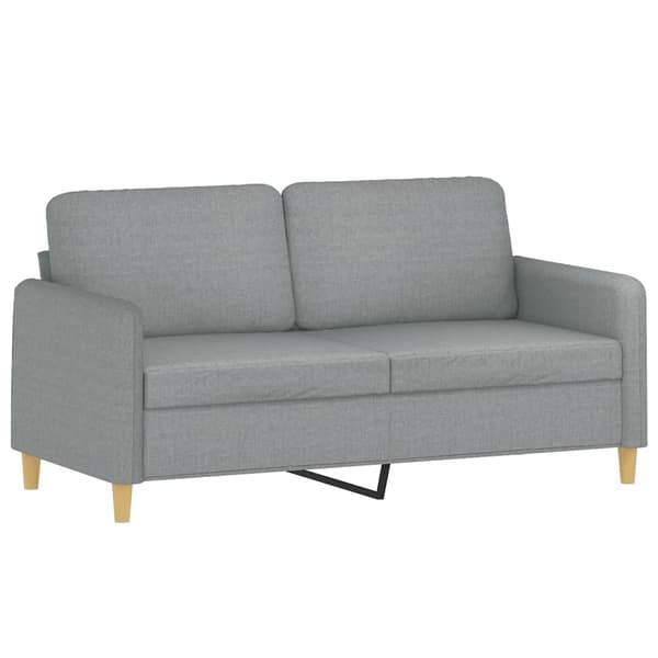 Soffgrupp med dynor 3 delar Ljusgrå tyg