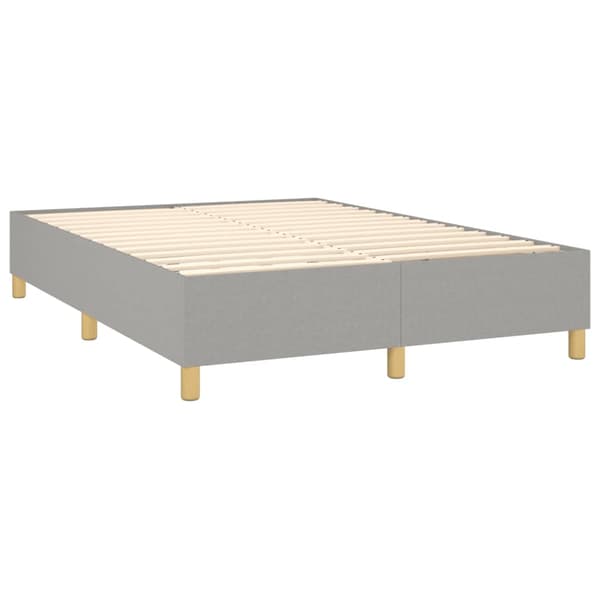 Boxspring-sängram ljusgrå 140x190 cm tyg
