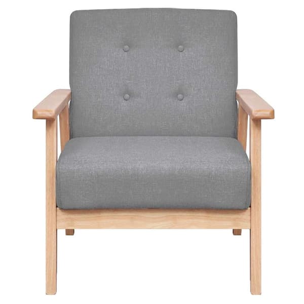 Soffgrupp 2 delar tyg ljusgrå