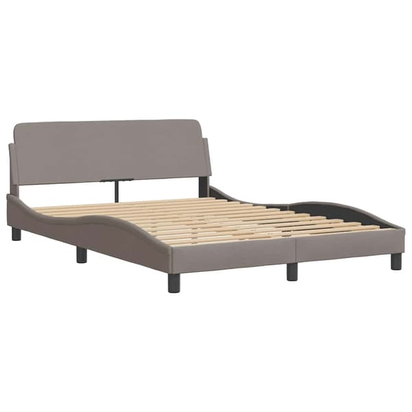 Bed Frame "Dover" Taupe 140x200 cm Fabric