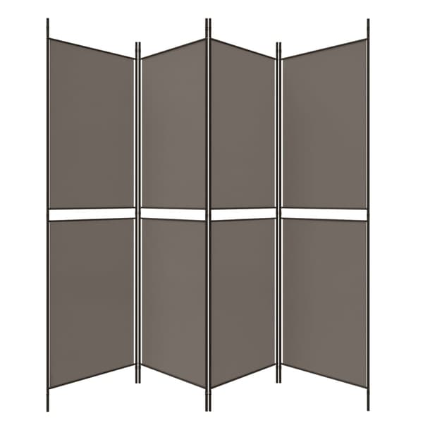 Rumsavdelare 4 paneler antracit 200x180 cm tyg
