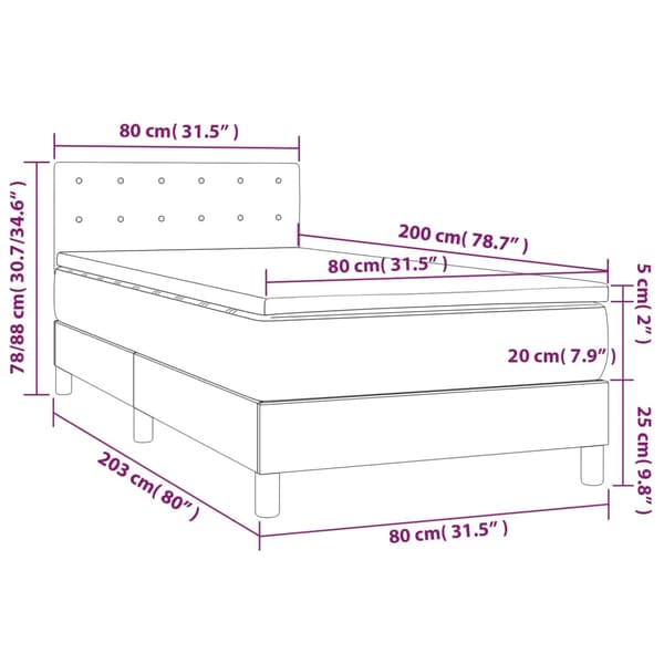 Ramsäng med madrass rosa 80x200 cm sammet