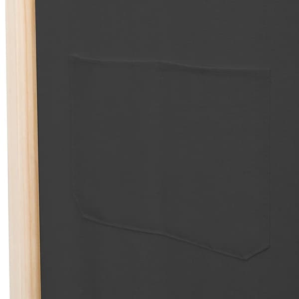 Rumsavdelare 5 paneler 200x170x4 cm grå tyg