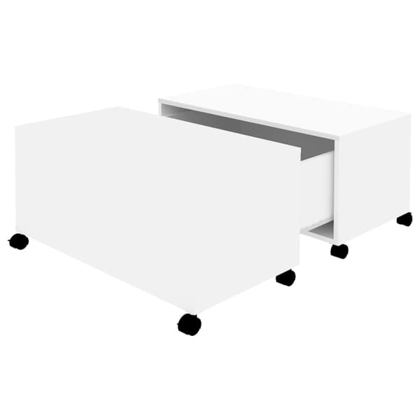 Soffbord vit 75x75x38 cm konstruerat trä