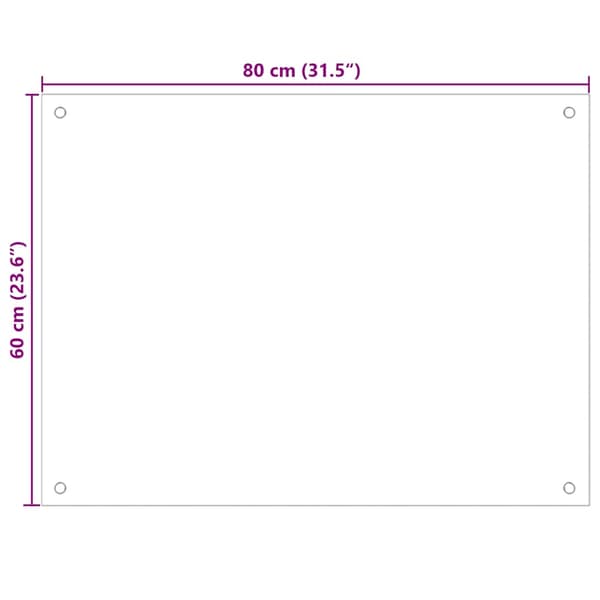 Stänkskydd svart 80x60 cm härdat glas