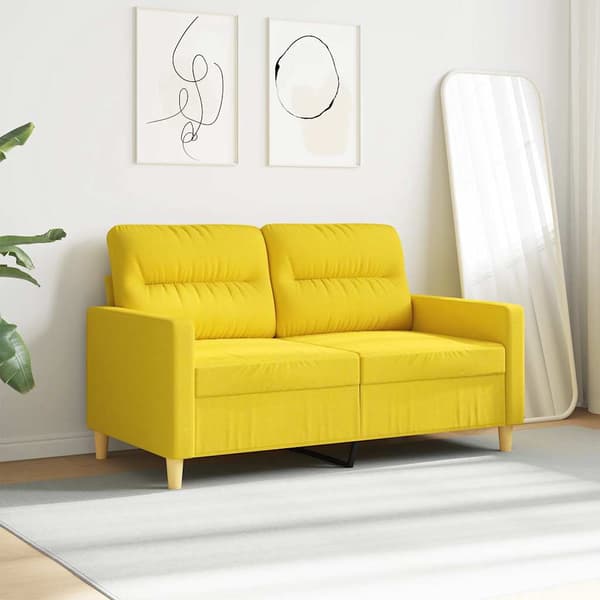 2-sitssoffa ljusggul 120 cm tyg