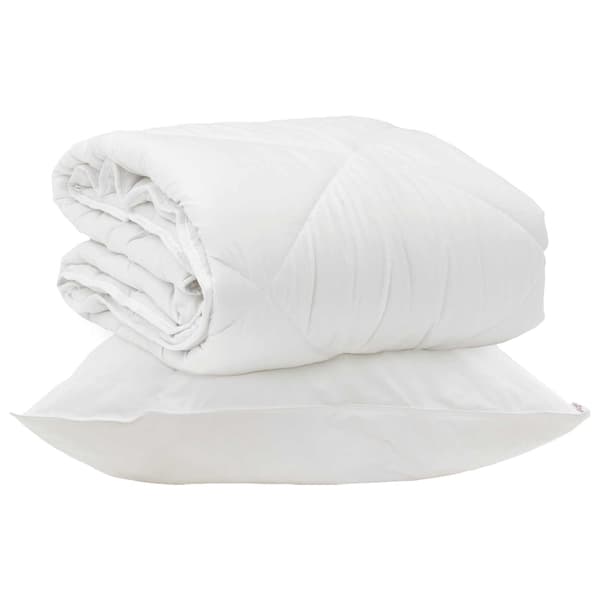 Året runt duvet med kudde 2 pcs Vit Mikrofiber