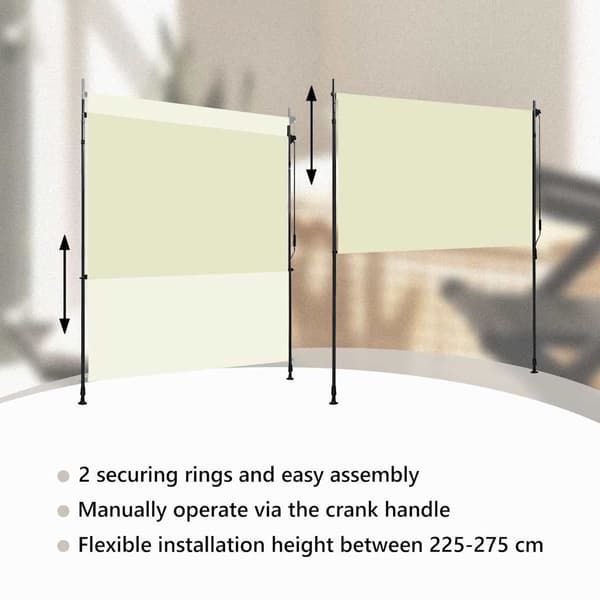 Rullgardin utomhus 200x270 cm gräddvit