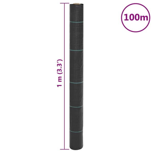 Ogräsmatta svart 1x100 m PP