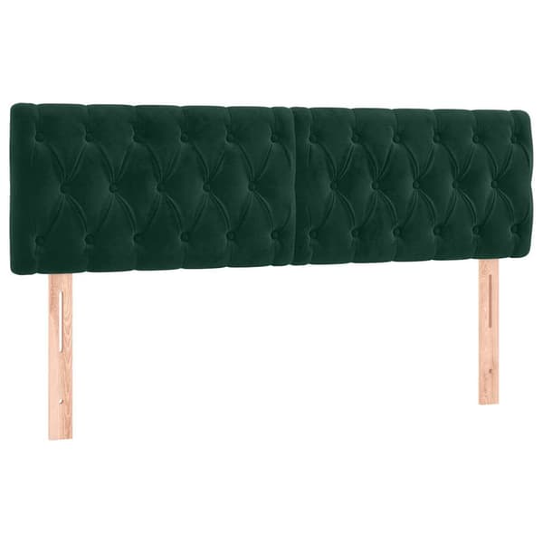 Ramsäng med madrass mörkgrön 140x190 cm sammet