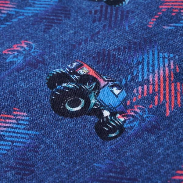 T-shirt för barn grå mörkblå melange 104