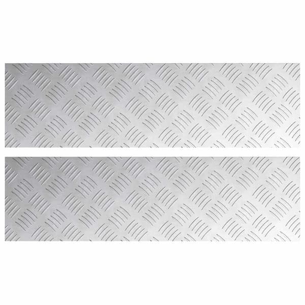 Trappsteg Rektangulär 2 pcs Silver 70 x 20 cm Aluminium