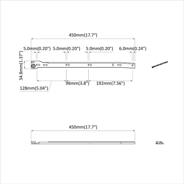 Lådräls 12 pcs Vit 450 mm Stål