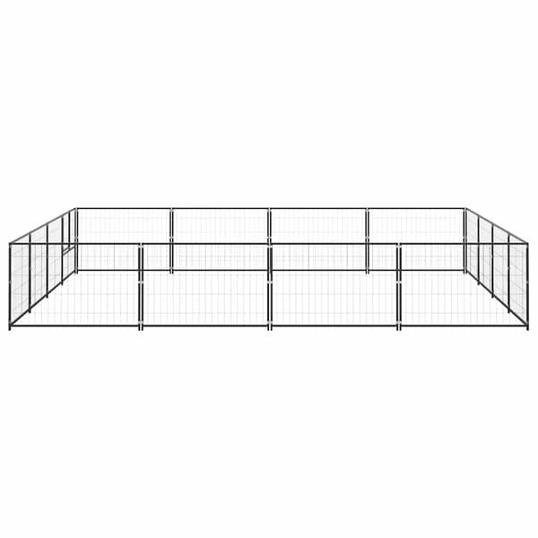Hundgård svart 16 m² stål