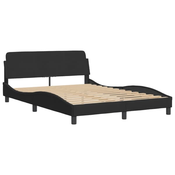 Bed with Mattress "Dover" Black 140x190 cm Velvet