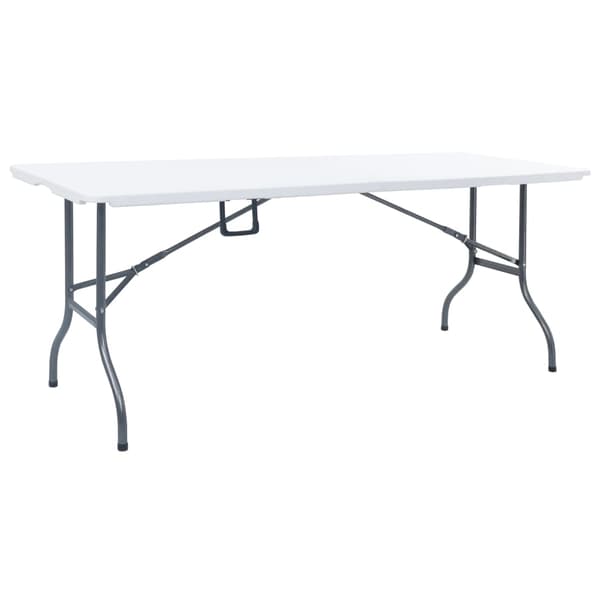 Hopfällbart trädgårdsbord vit 180x72x72 cm HDPE