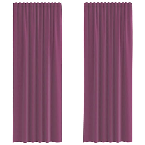 Voile gardiner med stångfickor 2 st lila