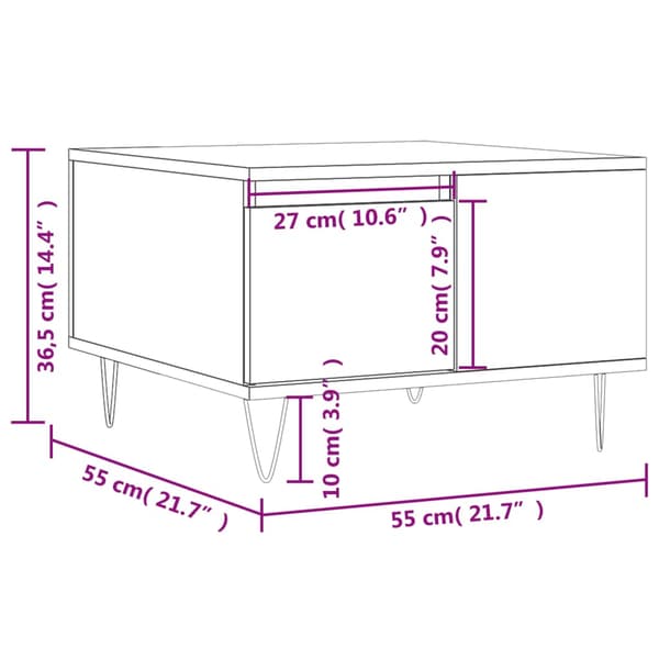 Soffbord vit 55x55x36,5 cm konstruerat trä