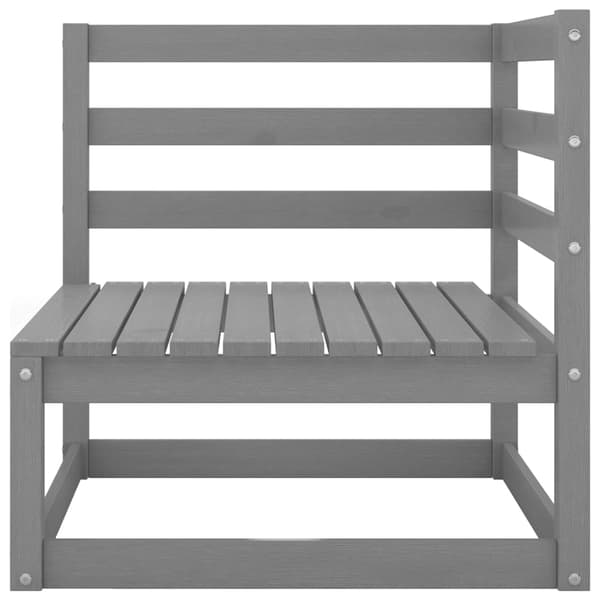 Loungegrupp 8 delar grå massiv furu