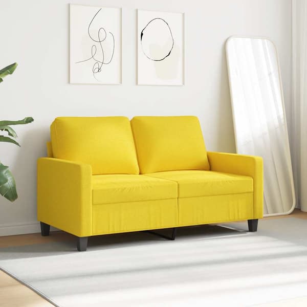 2-sitssoffa ljusggul 120 cm tyg