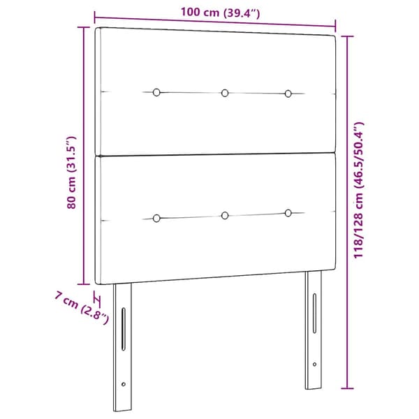 Huvudgavel Svart 100 cm Sammet