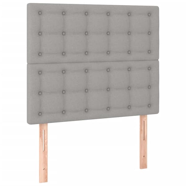 Ramsäng med madrass ljusgrå 80x200 cm tyg